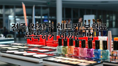 전주 완산구 렌트카 보험료, 똑똑하게 아끼는 법 🚗💨